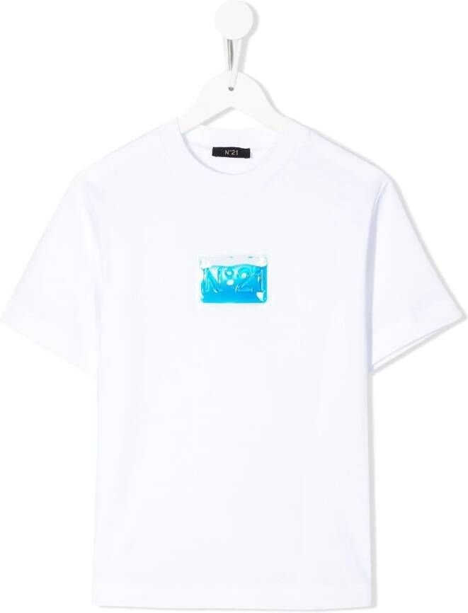 Nº21 Kids T-shirt met logopatch Wit