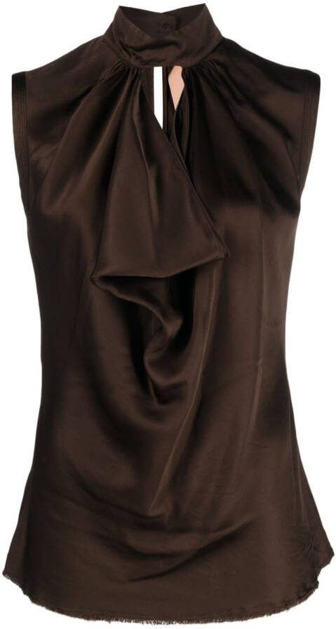 Nº21 Satijnen blouse Bruin