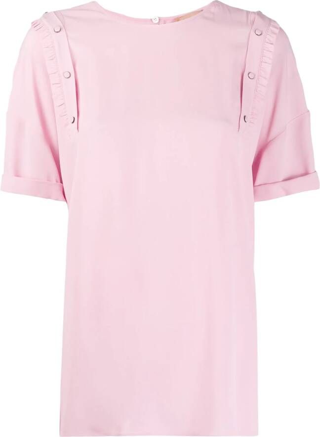 Nº21 T-shirt met ruchedetail Roze