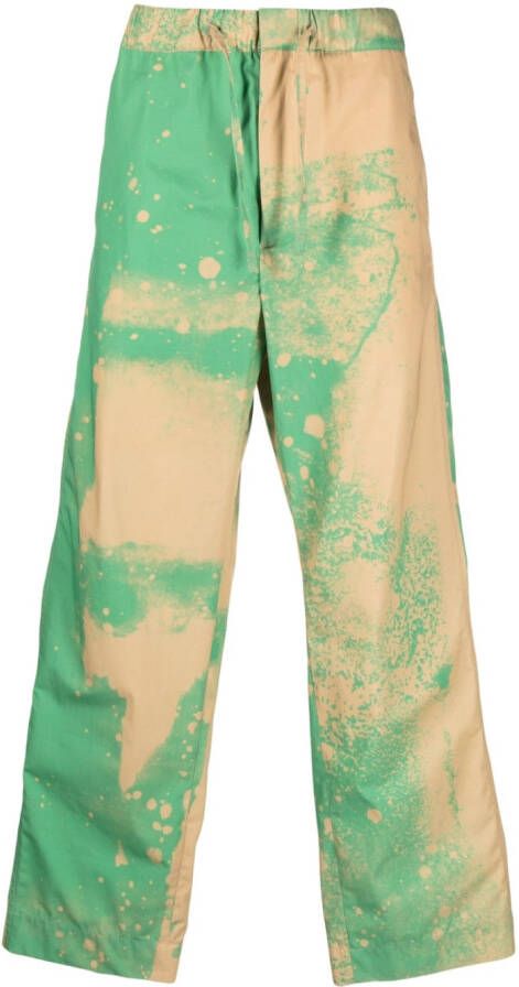 OAMC Trainingsbroek met verfspray-effect Groen