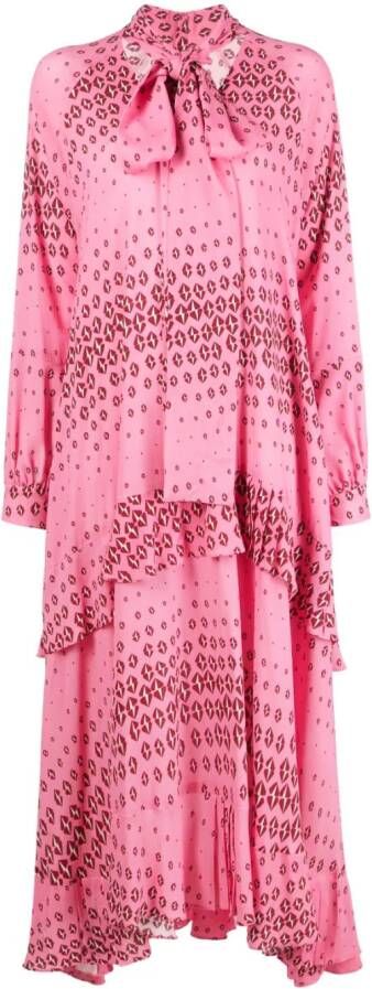 Odeeh Gelaagde jurk Roze