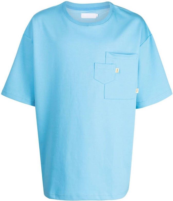 Off Duty T-shirt met borstzak Blauw