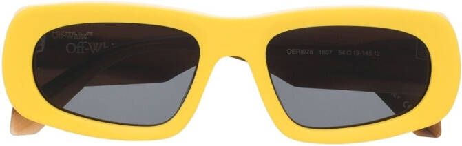 Off-White Austin zonnebril met ovalen montuur Geel