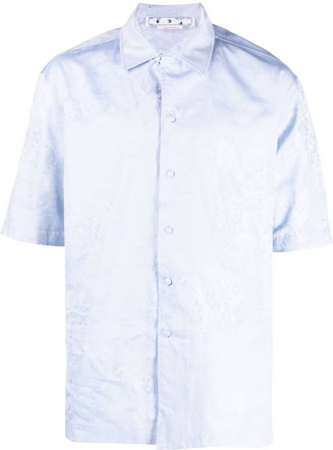 Off White Shirt met korte mouwen Blauw Heren