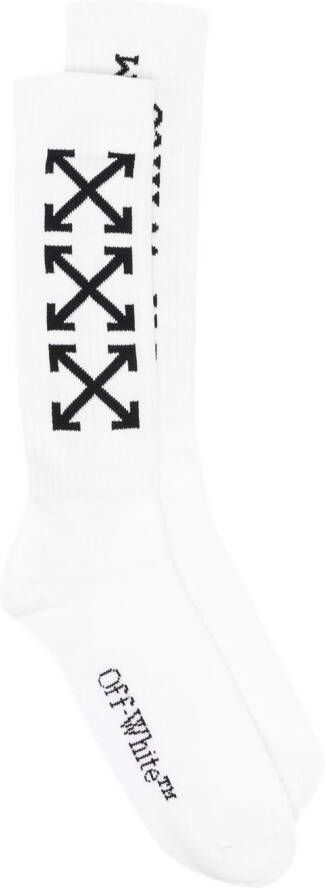 Off-White Sokken met pijlprint Wit