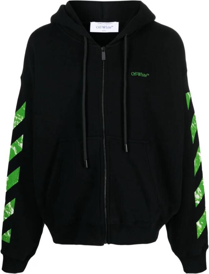 Off-White Hoodie met Arrowsprint Groen