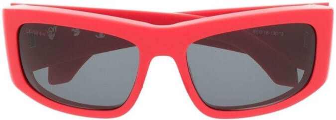 Off-White Arrows zonnebril met rechthoekig montuur Rood