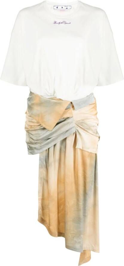 Off-White Asymmetrische jurk Wit