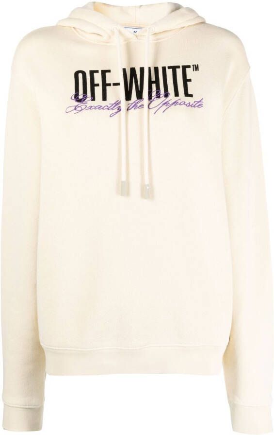 Off-White Hoodie met logo Beige