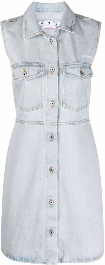 Off-White Blousejurk met logoprint Blauw