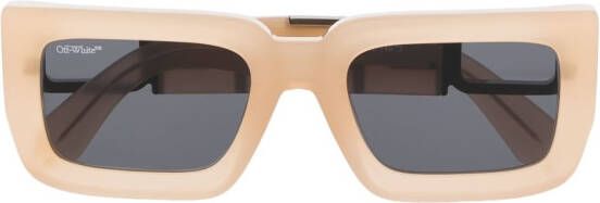 Off-White Eyewear Boston zonnebril met logopatch Beige