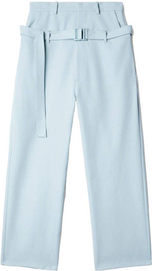 Off-White Broek met dubbele taille Blauw