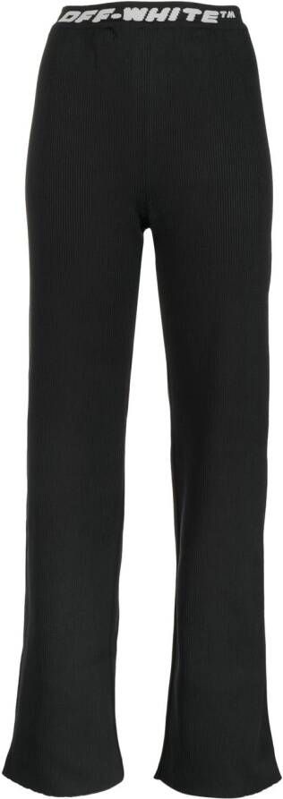 Off-White Broek met logoband Zwart