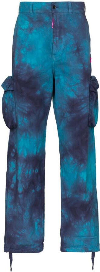 Off-White Broek met tie-dye print Zwart