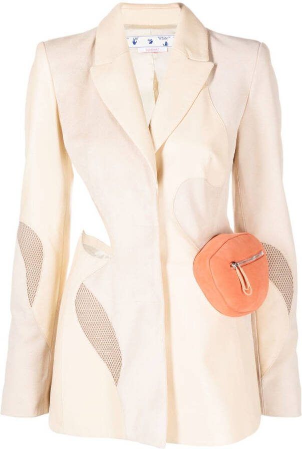 Off-White Blazer met print Beige