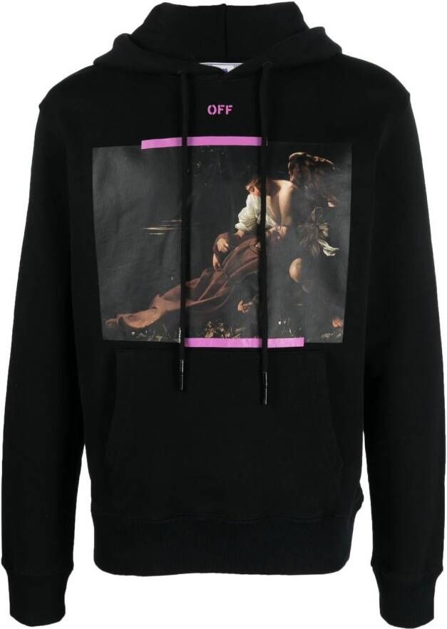 Off-White Hoodie met print Zwart