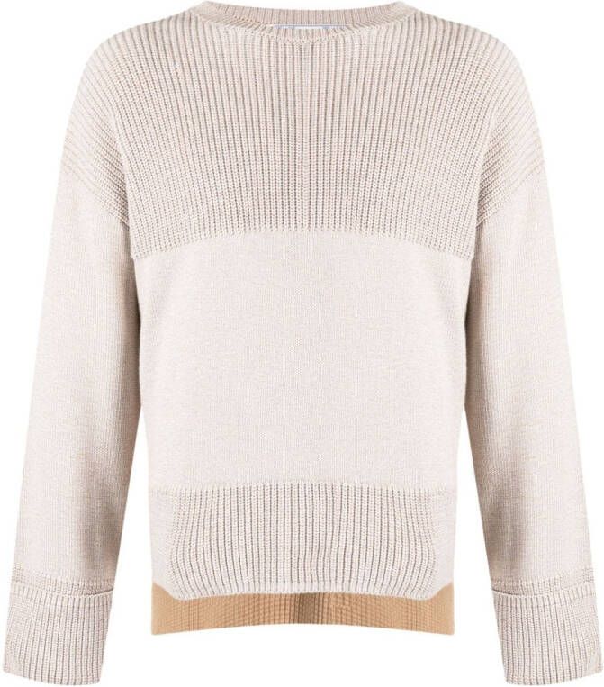 Off-White Ribgebreide trui Grijs