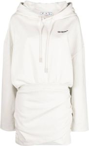 Off-White cotton hoodie mini dress Wit