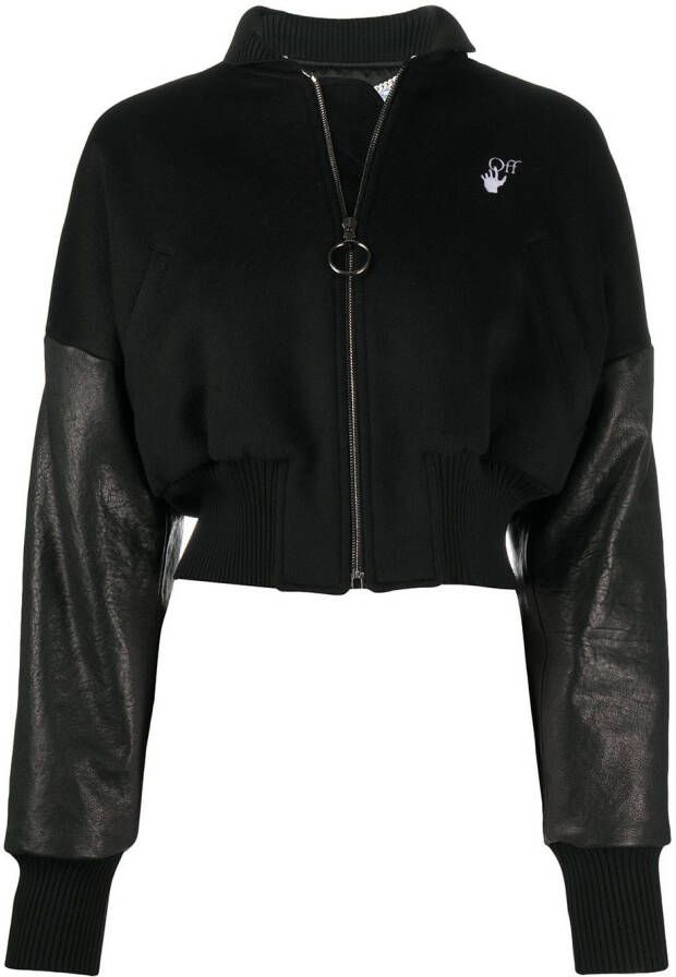 Off-White Cropped bomberjack Zwart