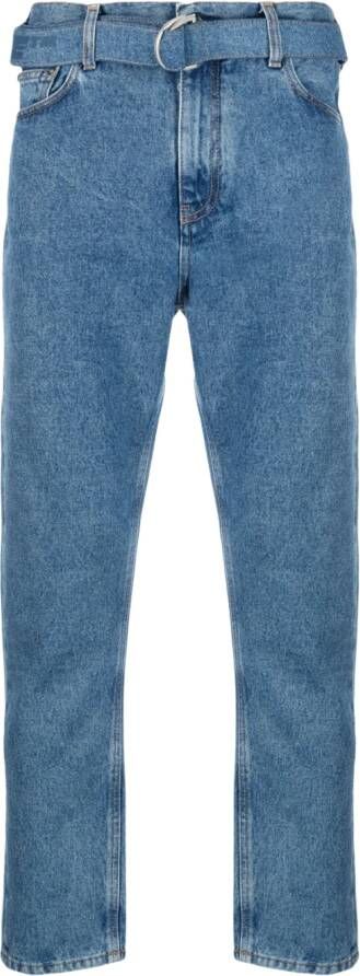 Off White Slimfit-jeans Blauw Heren