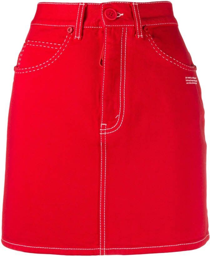Off-White Denim mini-rok Rood