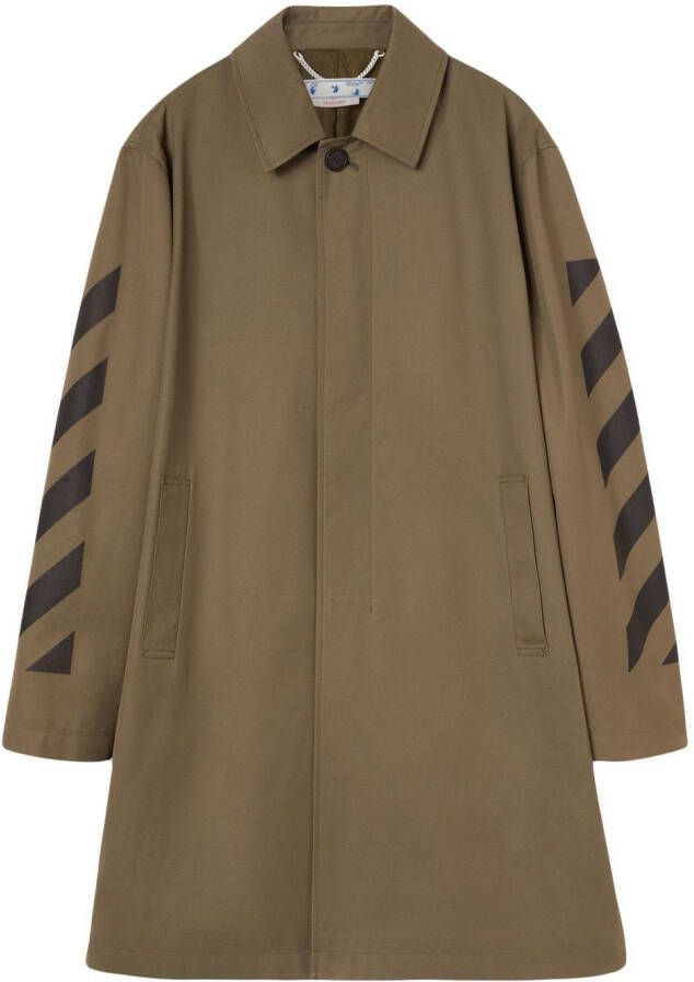 Off-White Jas met diagonale streep Groen