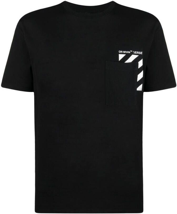 Off-White T-shirt met Diag-print Zwart