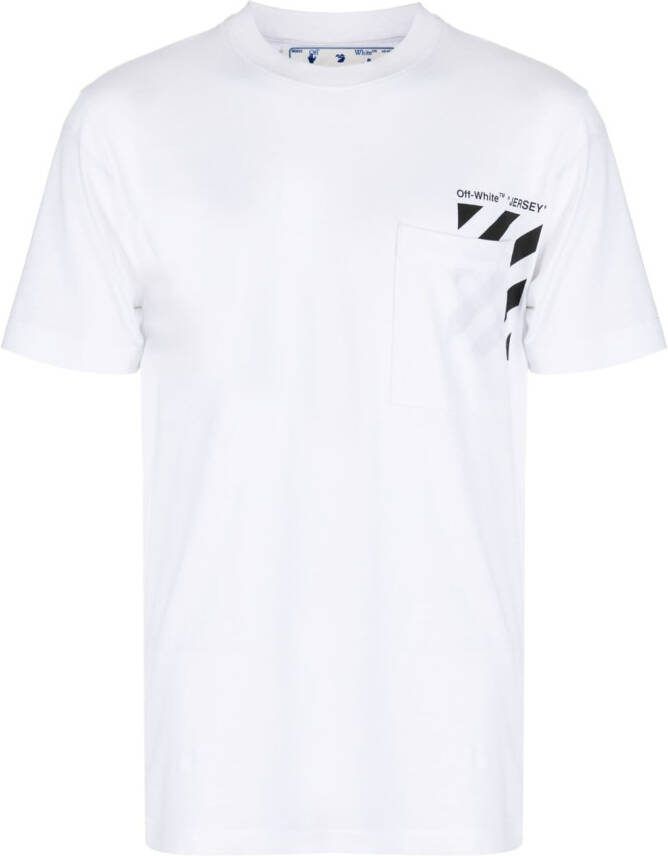 Off-White Gestreept T-shirt Wit