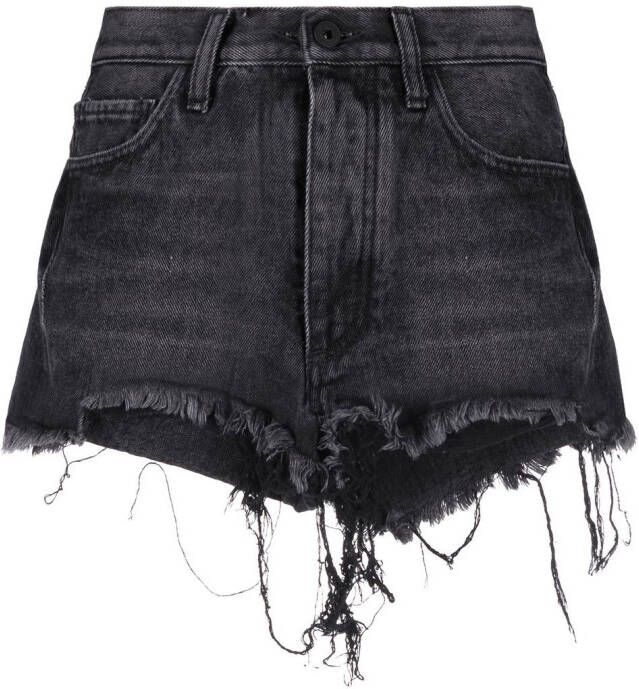 Off-White Gerafelde shorts Zwart