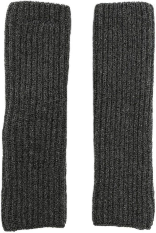 Off-White Handschoenen met geborduurd logo Grijs