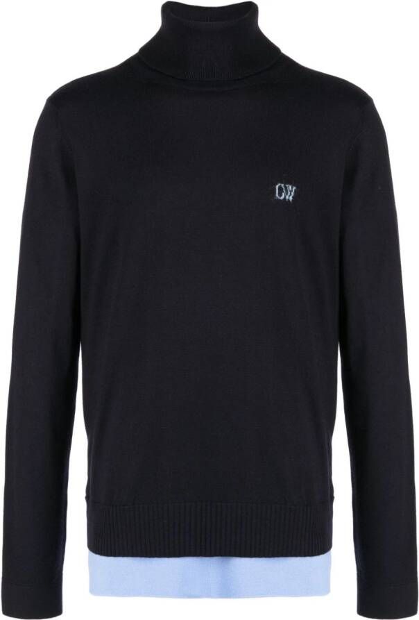Off-White Sweater met geborduurd logo Zwart