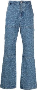 Off-White Jeans met geborduurde bloemen Blauw