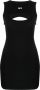 Off White Zwarte Geribbelde Ronde Mini Jurk met Off Stamp Print Black Dames - Thumbnail 1