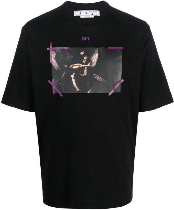 Off-White T-shirt met grafische print BLACK ORCHID