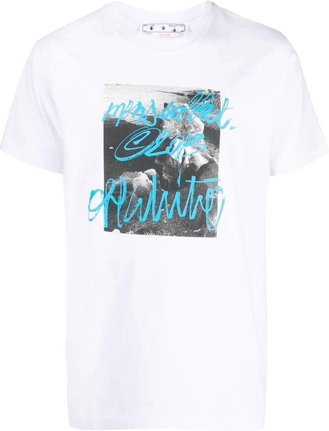 Off-White T-shirt met grafische print Wit