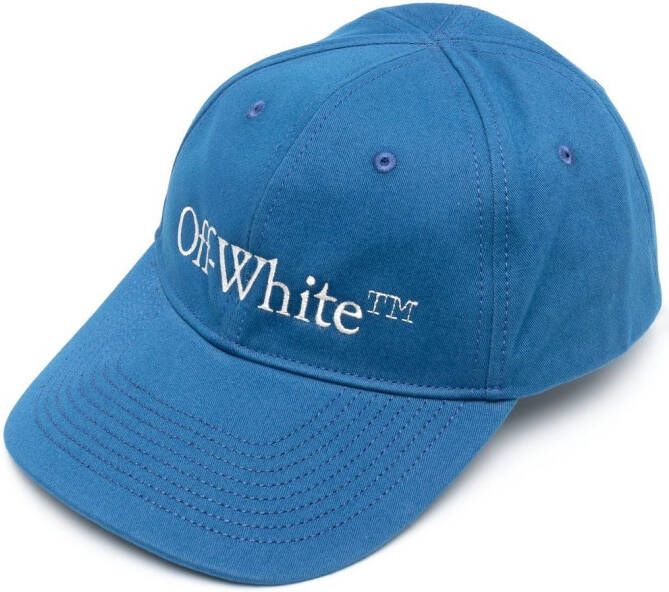 Off-White Honkbalpet met geborduurd logo Blauw