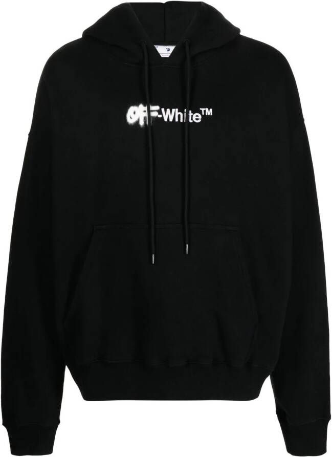 Off-White Hoodie met geborduurd logo Zwart