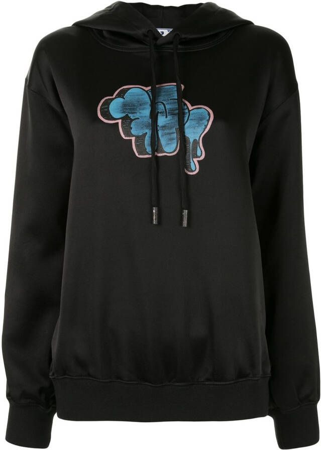 Off-White Hoodie met graffiti-print Zwart