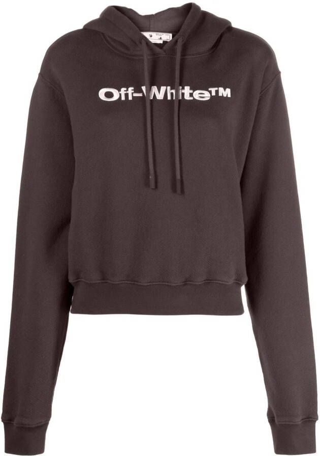 Off-White Hoodie met logoprint Zwart