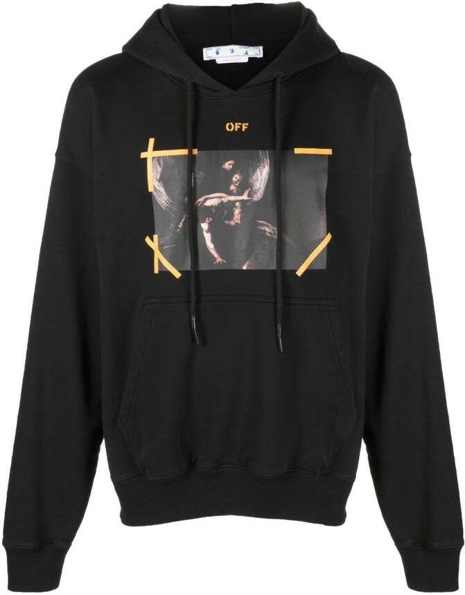 Off-White Hoodie met print Zwart