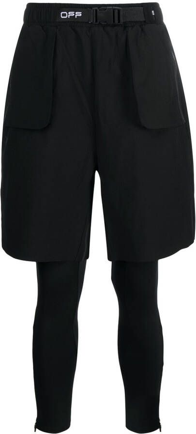 Off-White Hybride shorts Zwart