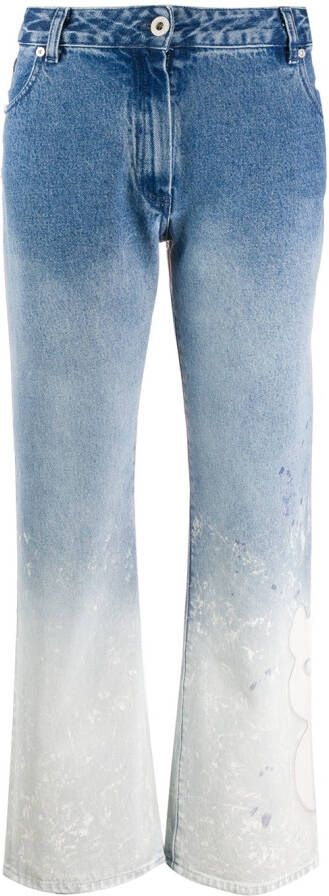 Off-White Jeans met verwassen-effect Blauw