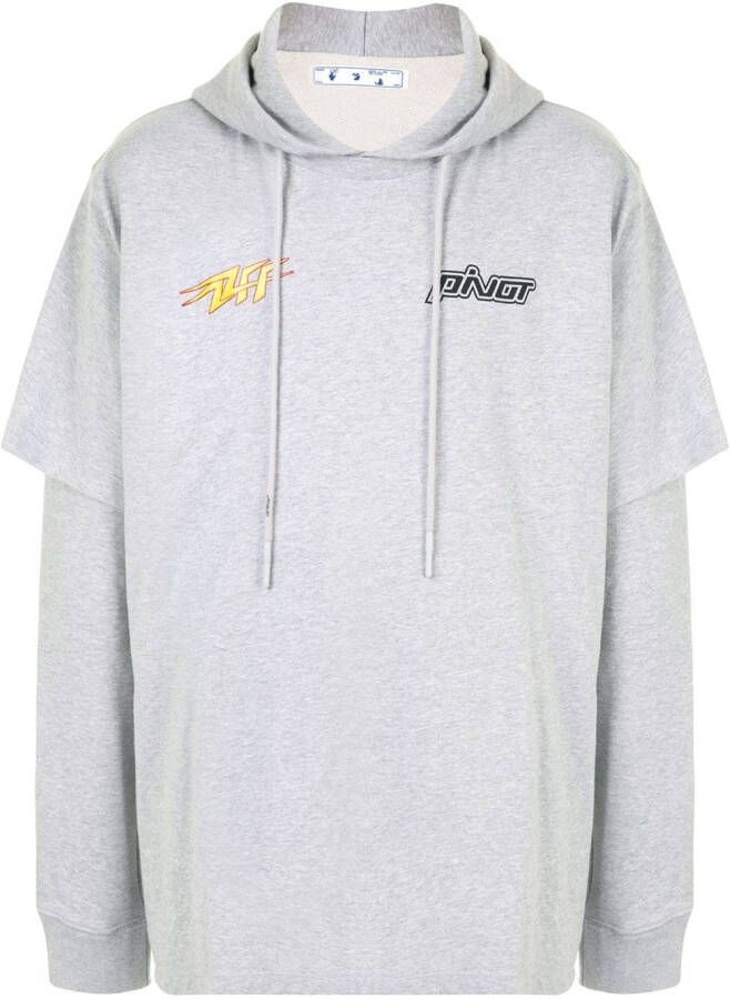Off-White Katoenen hoodie Grijs