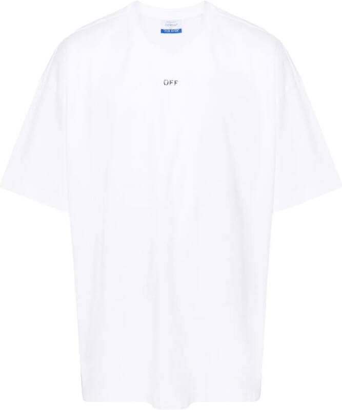 Off-White Katoenen T-shirt met logostempel Wit