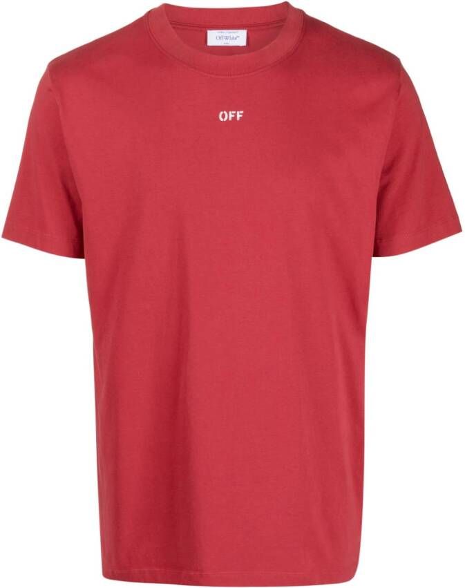 Off-White Katoenen T-shirt Rood
