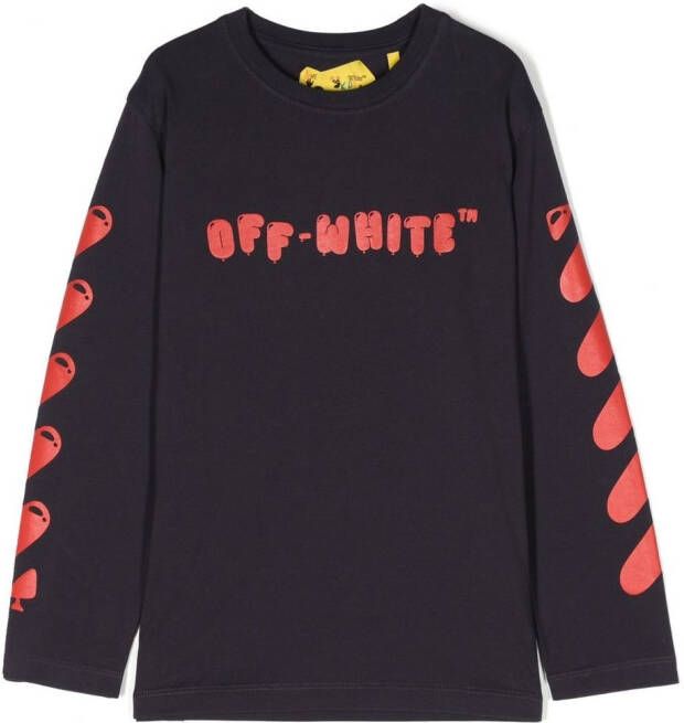 Off-White Kids T-shirt met lange mouwen Blauw