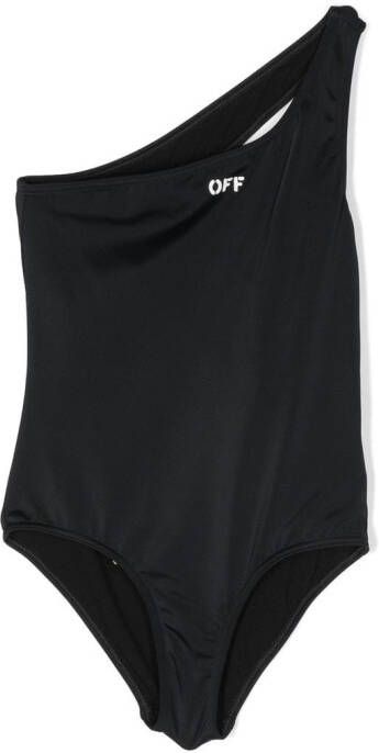 Off-White Kids Asymmetrisch badpak Zwart