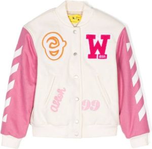 Off-White Kids Bomberjack met geborduurd logo Roze