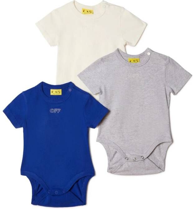 Off-White Kids Drie Off Stamp rompers Wit