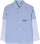 Off-White Kids Geruit shirt Blauw - Thumbnail 1